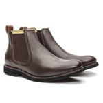 Botina Chelsea Floater Masculina Couro Solado Borracha Gel - Café