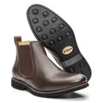 Botina Chelsea Floater Masculina Couro Solado Borracha Gel - Café