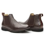Botina Chelsea Floater Masculina Couro Solado Borracha Gel - Café