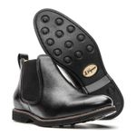 Botina Chelsea Floater Preto Masculina Couro Solado Borracha Gel 