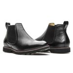 Botina Chelsea Floater Preto Masculina Couro Solado Borracha Gel 