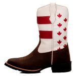 Bota Texana Country Couro Legítimo Solado Borracha Bico Quadrado 