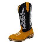 Bota Texana Masculina Couro Legítimo Bovino Látego Preto Nobuck Castor Salto Carrapeta