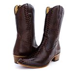 Bota Texana Feminina Cano Médio Couro Legítimo Bovino Anaconda Nescau