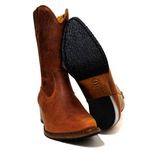 Bota Texana Feminina Cano Médio Couro Bovino Legítimo Crazy Horse Sela