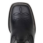 Botina Masculina Couro Legítimo Fóssil Preto Bico Quadrado 