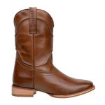 Bota Texana Masculina Bico Quadrado Couro Legítimo Látego Pinhão