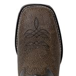 Bota Texana Masculina Bico Quadrado Couro Legítimo Búfalo Rato / Látego Preto Bordada