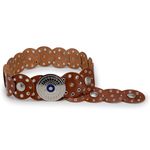 Cinto Feminino Em Couro Legitimo Pull Up Caramelo Redondo 