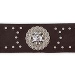 Cinto Feminino Em Couro Legitimo Látego Café Fivela 100% Metal Com Brilhante