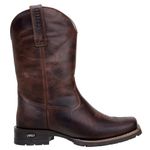 Bota Texana Masculina Bico Quadrado Couro Legítimo Fóssil Café