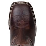 Bota Texana Masculina Bico Quadrado Couro Legítimo Fóssil Café