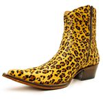 Botina Country Masculina Bico Fino Couro Legítimo Bovino Legítimo Onça