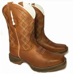 Bota Texana Masculina Cano Padrão Couro Legítimo Crazy Horse Sela Bordado Geométrico Solado Jump