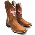 Bota Texana Masculina Cano Padrão Couro Legítimo Crazy Horse Sela Bordado Boi Solado Borracha 