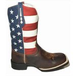 Bota Texana Masculina Cano Padrão Couro Bovino Legítimo Mustang Café e Cano EUA Solado Borracha