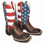 Bota Texana Masculina Cano Padrão Couro Bovino Legítimo Mustang Café e Cano EUA Solado Borracha