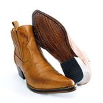 Botina Country Masculina Bico Fino Couro Bovino Látego Whisk Solado Vira Inteira