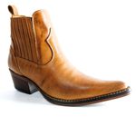 Botina Country Masculina Bico Fino Couro Bovino Látego Whisk Solado Vira Inteira