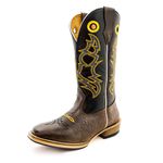 Bota Texana Masculina Couro Legítimo Bovino Tubarão Café e Látego Preto Raio