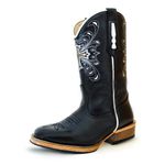Bota Texana Country Feminina Couro Bovino Legítimo Látego Preto Bordado Cruz Salto Carrapeta
