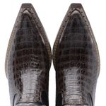 Bota Texana Masculina Bico Fino Couro Legítimo Bovino Mustang Preto e Dubai Café