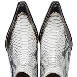 Botina Country Masculina Bico Fino Couro Bovino Anac PB e Floater Preto Com Vira Inteira e Estrivo