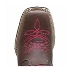 Bota Texana Country Feminina Couro Bovino Legítimo Fóssil Café Floral Rosa Pink