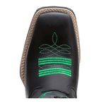 Bota Texana Country Masculina Couro Bovino Legítimo Floater e Látego Preto Cocar Verde