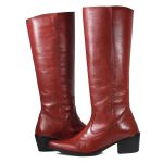 Bota Montaria feminina Couro Mustang Vermelho