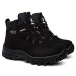 Bota Masculina JohnCat 2113 Couro Legítimo – Blaqueada, Solado de Borracha e Palmilha em Gel