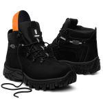Bota Masculina JohnCat 2113 Couro Legítimo – Blaqueada, Solado de Borracha e Palmilha em Gel