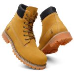 Bota Unissex JohnCat 9810 Couro Legítimo Castor e Laranja | Solado Tratorado Antiderrapante | Palmilha Gel | Linha Premium