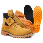 Bota Unissex JohnCat 9810 Couro Legítimo Castor e Laranja | Solado Tratorado Antiderrapante | Palmilha Gel | Linha Premium