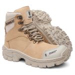 Bota Casual e de Segurança Masculina Johncat 9810 – Couro Legítimo + Solado de Borracha Costurado