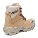 Bota Casual e de Segurança Masculina Johncat 9810 – Couro Legítimo + Solado de Borracha Costurado