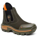 Botina Masculina Couro Nobuck Johncat com Biqueira Composite Reforçada, Solado Micro Expandido Blaqueado, Palmilha Gel Anatômica