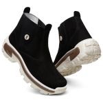 Botina Masculina Couro Nobuck Preto Johncat com Biqueira Composite Reforçada, Solado Micro Expandido Blaqueado, Palmilha Gel Anatômica