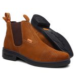 Botina JohnCat Vaquejada Unissex – Couro Ferrugem, Solado de Borracha e Costura Reforçada