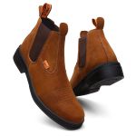 Botina JohnCat Vaquejada Unissex – Couro Ferrugem, Solado de Borracha e Costura Reforçada