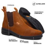 Botina JohnCat Vaquejada Unissex – Couro Ferrugem, Solado de Borracha e Costura Reforçada