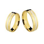 Alianças de Ouro Amarelo e Branco 18k Parma 6.0mm