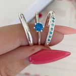 Combo + Trio Alianças Baratas Aracaju 2,5mm Solitário Azul