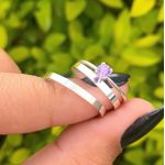 Combo + Trio Alianças Baratas Betim 2,5mm Solitário Lilas