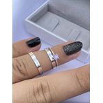 Combo + Trio Alianças Baratas Rio Verde 3mm Anel Solitário Lilas