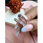 Combo + Trio Alianças Baratas Uberaba 3mm Solitário Roxo