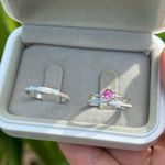 Combo + Trio Alianças de Compromisso Fortaleza 2mm Solitário Rosa 