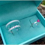 Combo + Trio Alianças de Compromisso Uberlândia 2,5mm Solitário Rosa