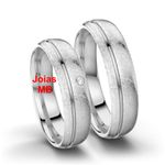 Alianças de Ouro Branco Franca 6mm