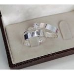 Combo + Trio Alianças de Prata João Pessoa 4mm Solitário Branco